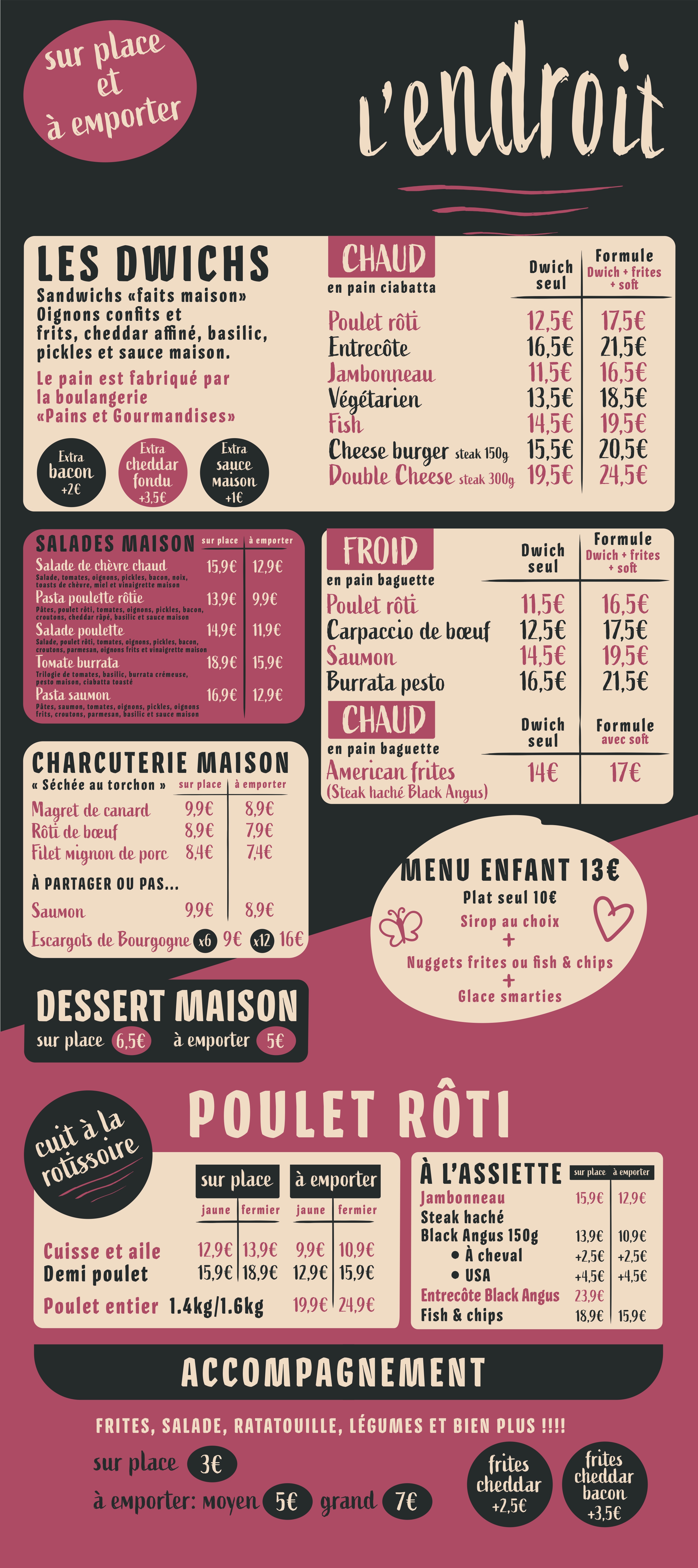 Menu lendroit